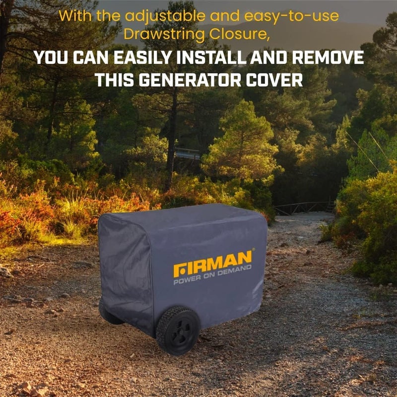 Firman 1009 Large Portable Generator Cover, Heavy Duty Waterproof Vinyl, Double Insulated Protection for Generators 5000 Watts and above, with Drawstring Closure and Secure Pull Cord - Image 5